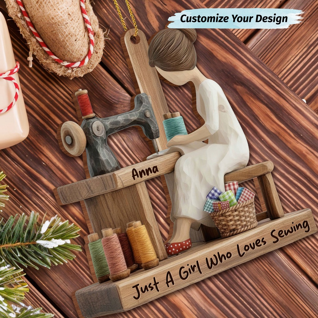 The Perfect Gift for Sewing Lovers! Personalize Your Magical Wood Ornament Today!
