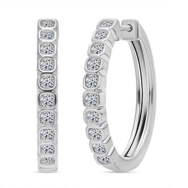 LUXURIANT DIAMOND - Lab Grown Diamant SI-GH Ohrringe 925 Silber rhodiniert ca. 0.50 ct