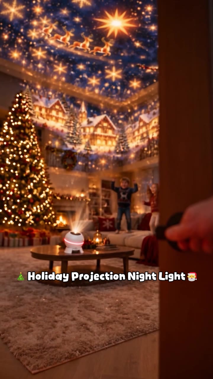 Save 48%! Magical Christmas Projection Night Light | Festive Wall & Ceiling Scenes | Cosy Christmas Evenings Made Simple