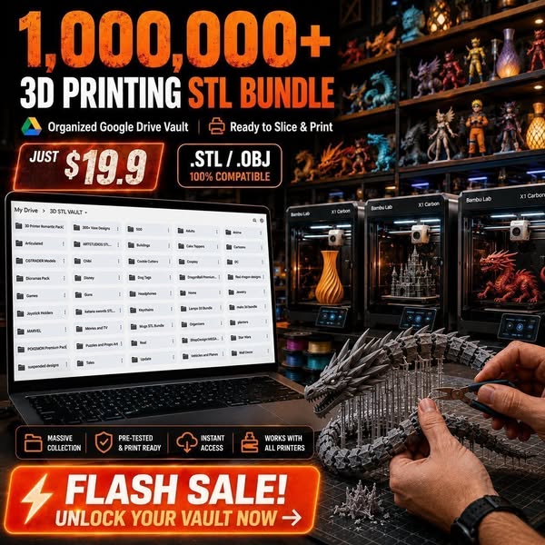 Mega 3D STL Bundle | 1,000,000+ Premium 3D Models. | STL & 3MF Files