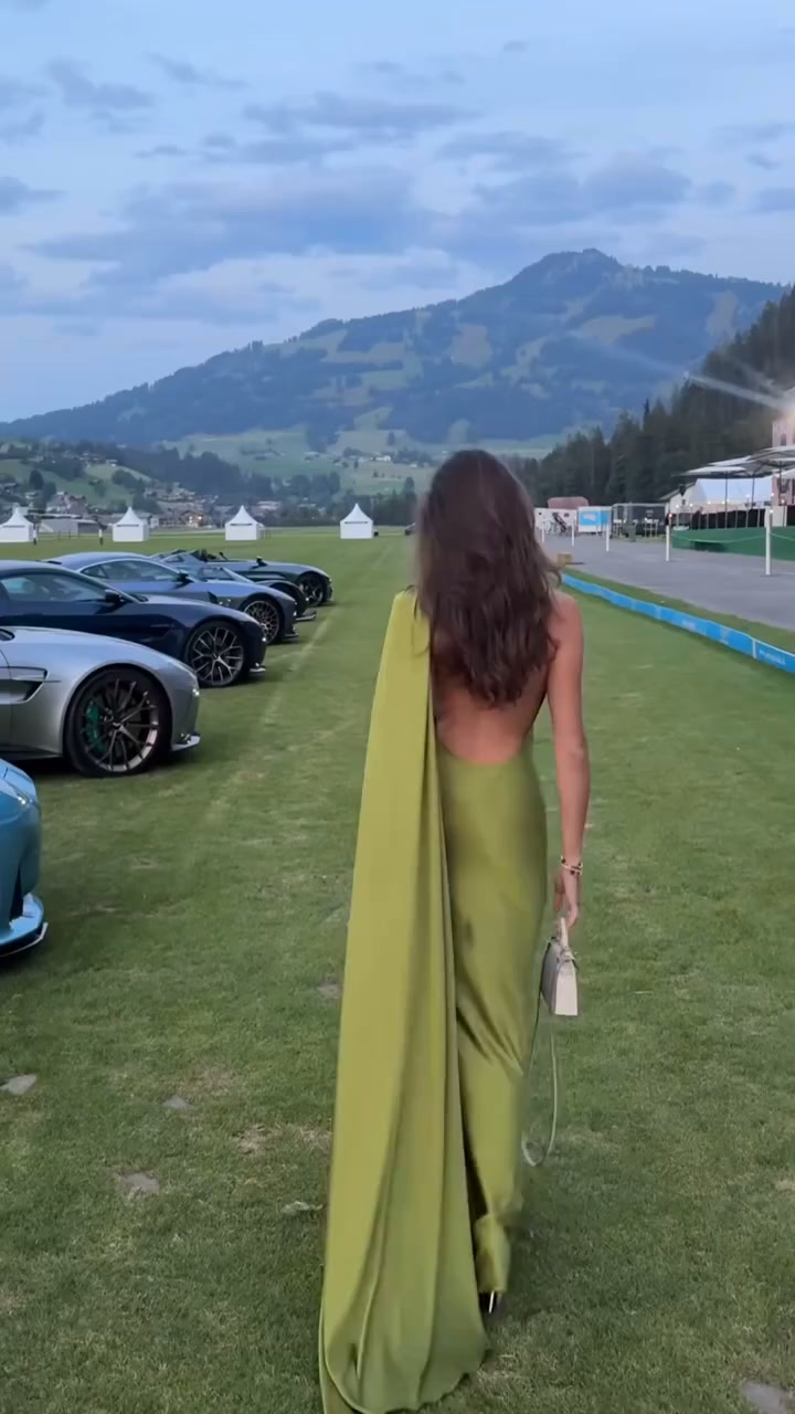 Backless Satin Halter Maxi Dress