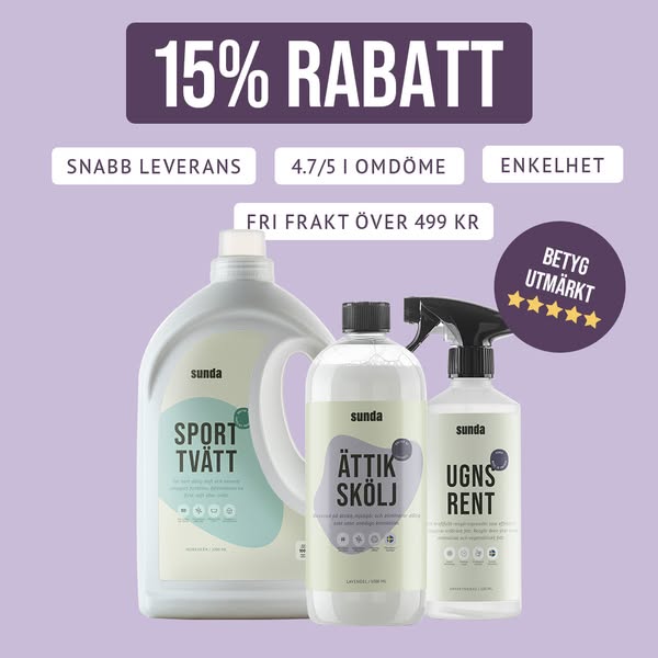 Använd koden "TESTA15" för att spara 15%