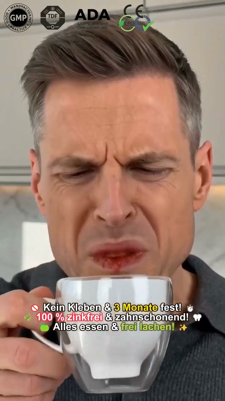 "Schon wieder wackelt die Prothese? Schluss mit dem Ärger über verrückte Zähne und klebrige Pasten!"