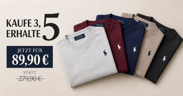 5 T-Shirts für 89,90€