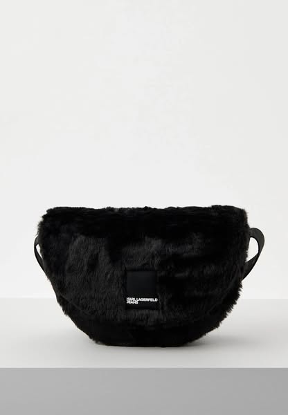 Karl Lagerfeld Faux Fur Saddle Bag | Black Black