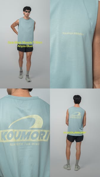 Side Mark Muscle T-Shirt Abyss Blue