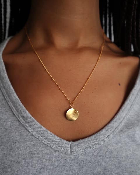 Golden 'Dreamer' Pendant Engraved Necklace