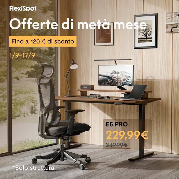 FlexiSpot E5 Pro: struttura scontata di 120€