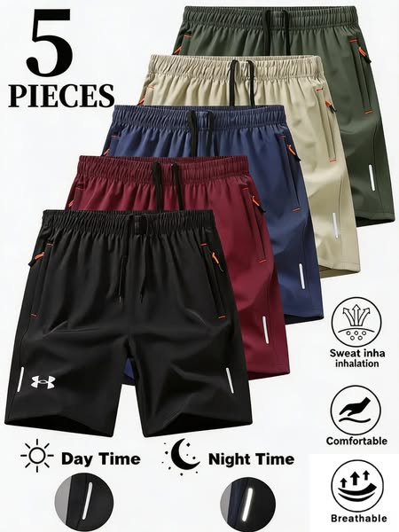 $9 Each! Men's 5‑Pack Dry‑Fit Athletic Shorts