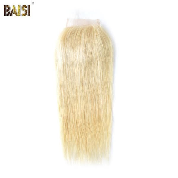 BAISI 10A Lace Closure 4x4 En 100% Cheveux Vierges Blondes #613 Lisse Straight