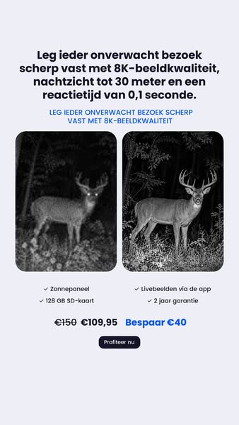 8K Wildcamera met Zonnepaneel
