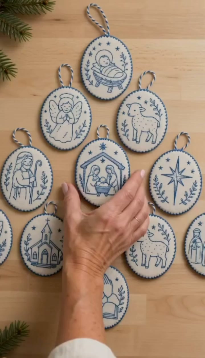 Beginner-Friendly DIY Heirloom Oval Embroidery Ornament Kit Collection