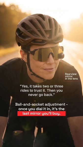 Eyewear with integrated rearview mirror