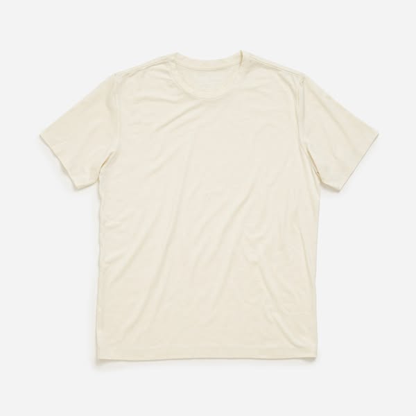 Merino Wool Crew Neck T-Shirt | Natural White