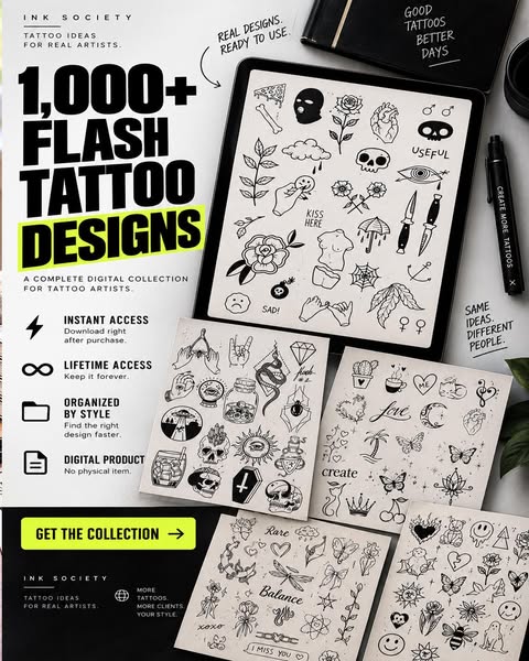 1,000+ FLASH TATTOO DESIGNS