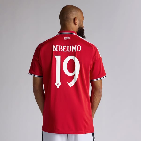 Manchester United 26/27 Home Jersey with Mbeumo 19 UCL Printing & Badge
