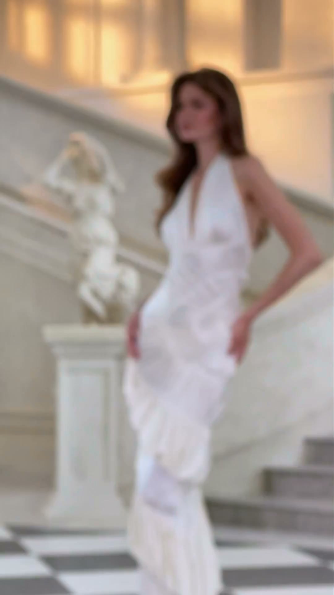 Halter Neck Fishtail Maxi Dress