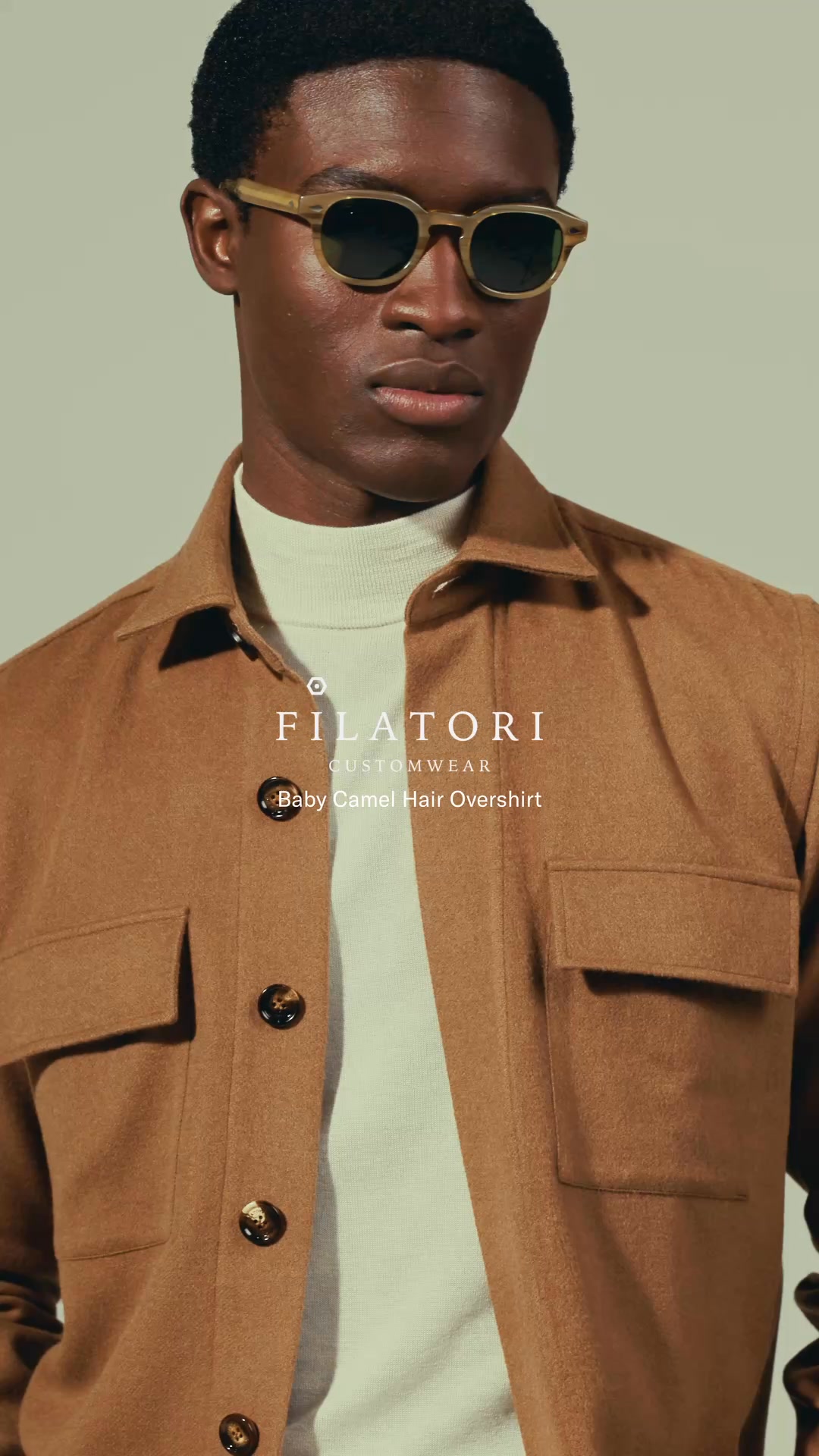 Made to measure Overshirt in Pure Camel