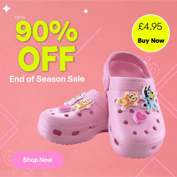 Bluey & Bingo Pink Clogs – Just £4.95