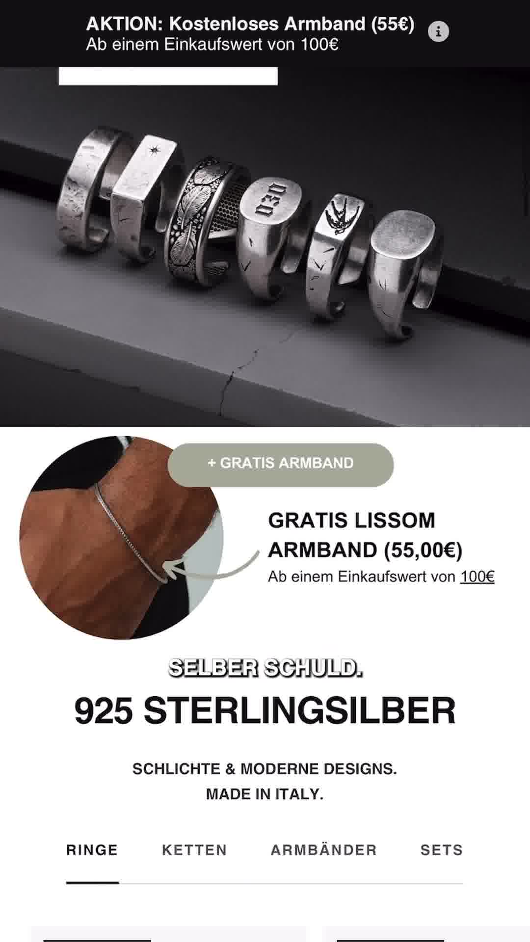 Gratis Armband sichern