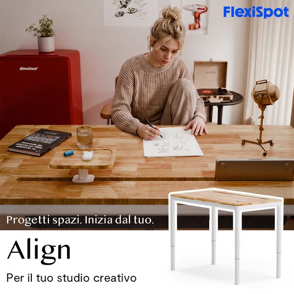 FlexiSpot Align | Scrivania in Legno Massello