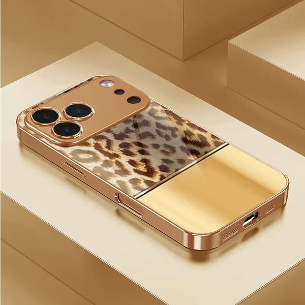 Luxury Leopard Print Gold Electroplated Case