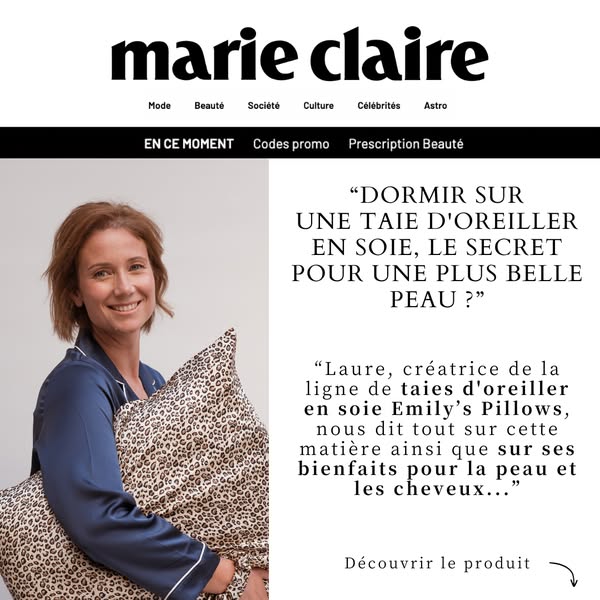Taie d'oreiller en pure soie de mûrier 100% biologique 22 momme