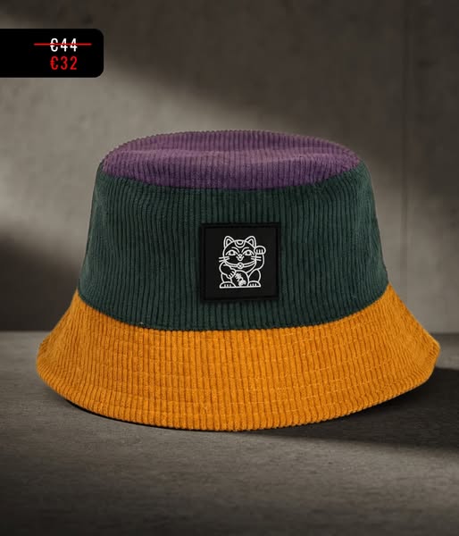 CORDUROY BLOCK BUCKET — AVAILABLE IN 3 COLORS.