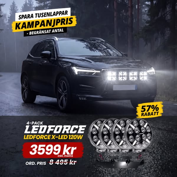 Ledforce X-LED 120W 4-pack för 3599kr - Spara 57%