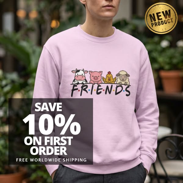 Vegan FRIENDS Sweatshirt | Premium Fit | Sarcastic Rhino