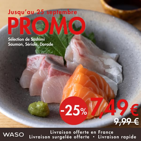 Assortiment de sashimis à -25 %