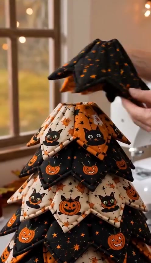 DIY Halloween Quilted Fabric Tree Kit