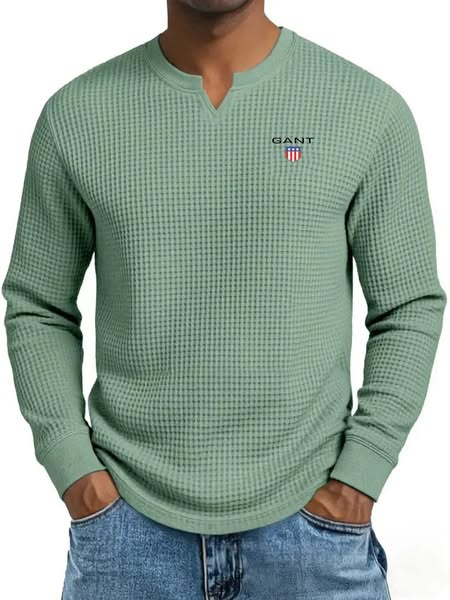 Textured Waffle-Knit Jersey