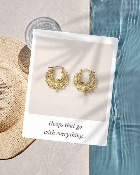 18ct Gold Vermeil On Silver Vintage-Style Hoops