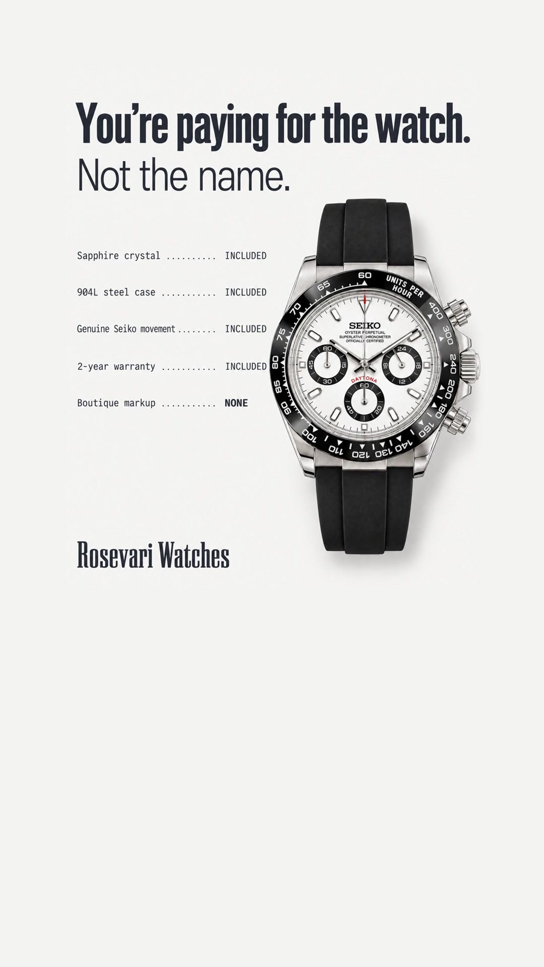 Paying for the watch. Not the name.