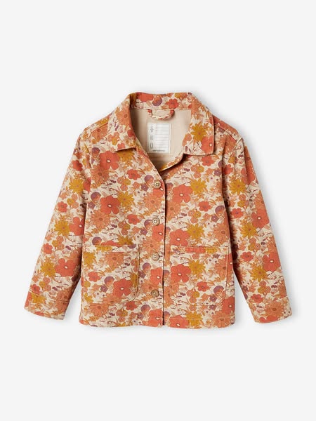 25% Off + FREE DELIVERY | Ends Today | Floral Print Jacket for Girls nude pink
