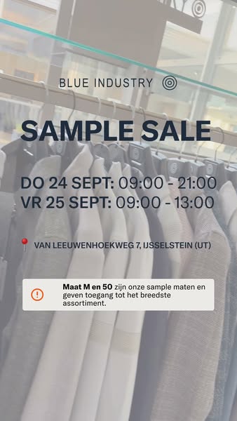 24 en 25 september: Sample Sale