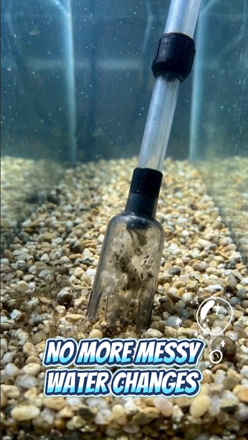 Battery Powered Aquarium Gravel SiphonOne-Click Clean Fish Waste & Leftover Food