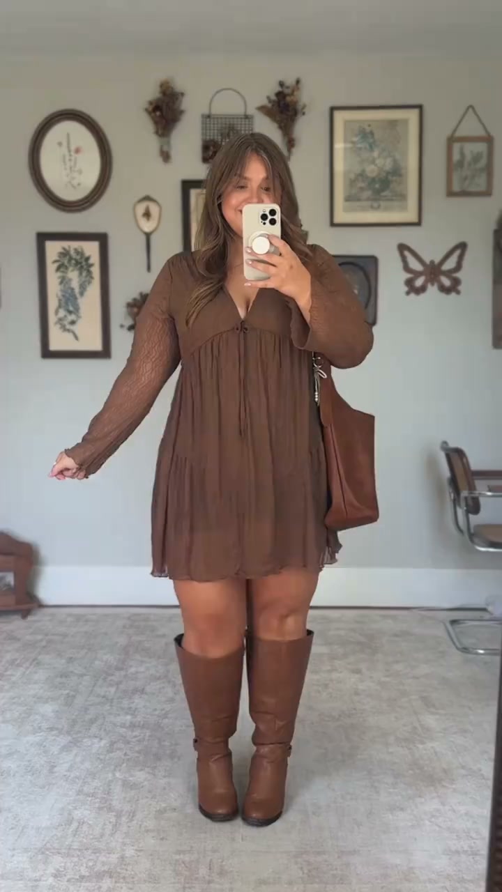 V Neck Long Sleeve Mini Dress Timeless Vintage Elegance
