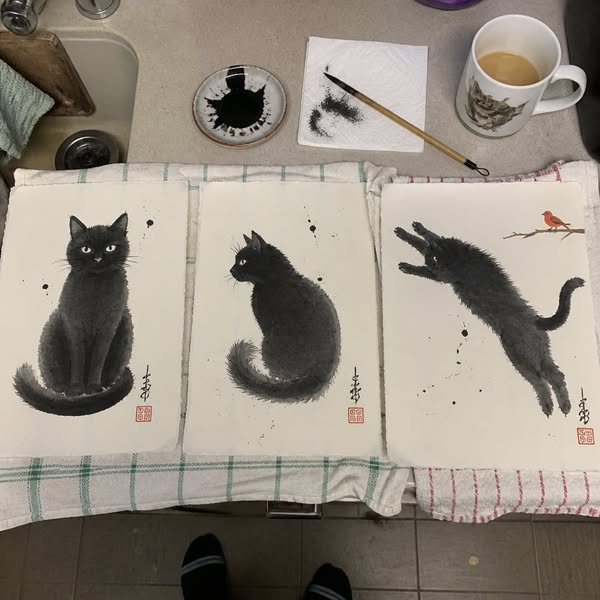 Learn The Ancient Japanese Art Of Painting Ink Cats