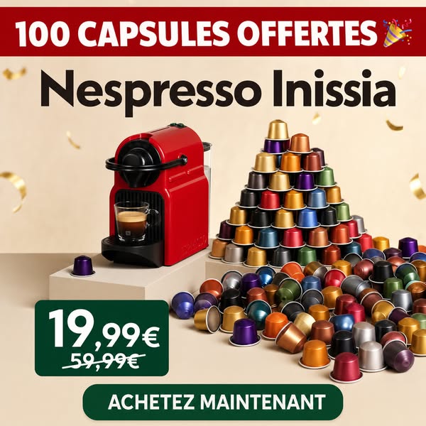 Nespresso Inissia + 100 capsules — 19,99 €