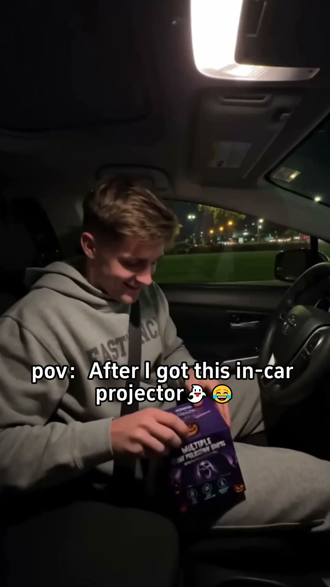 Park your car. Turn on the projector. Watch people jump.