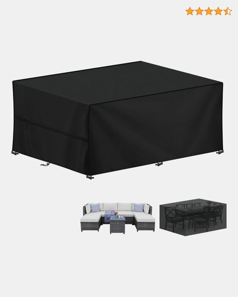 LAMUNI Housse pour Mobilier de Jardin, 420D Oxford Bâche Table de Jardin, Imperméable Housse Table Jardin Bache de Protection Exterieur Salo