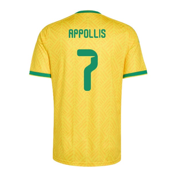 '26-'27 South Africa Home Shirt (Appollis 7) Men's Yellow Polyester Made By: Adidas