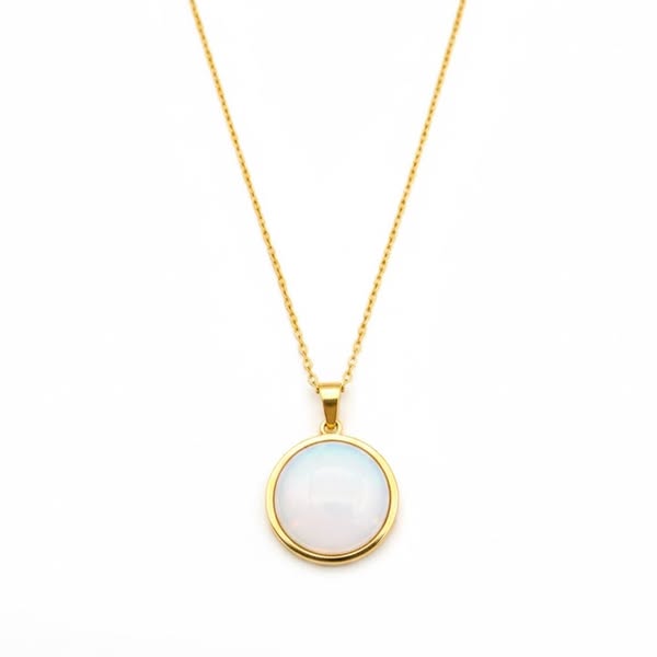 SAYA Opalite Statement Pendant Necklace Gold