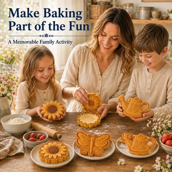 Last Day 50% OFF – 8-Design Spring Garden Mini Pie Mold Collection | Reusable Embossed Molds for Shaping Detailed Bee, Butterfly, Ladyb