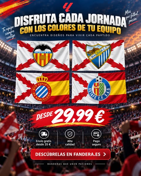 Banderas de tu equipo desde 29,99 €