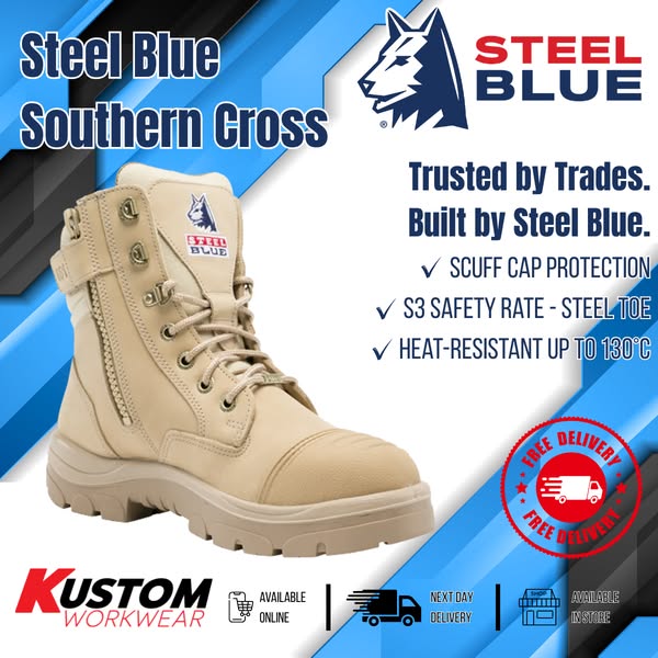 Steel Blue Southern Cross Zip 392661 | S3 Safety Boot