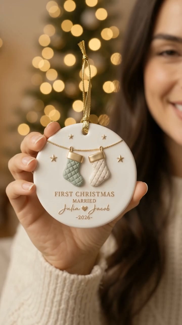 Our First Christmas Married – Personalized Ornament
