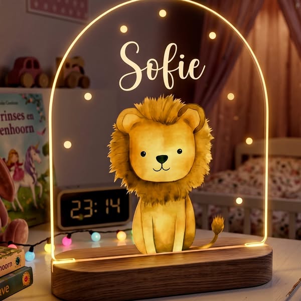 Schattig Dierennachtlampje met eigen naam - Bella Mia